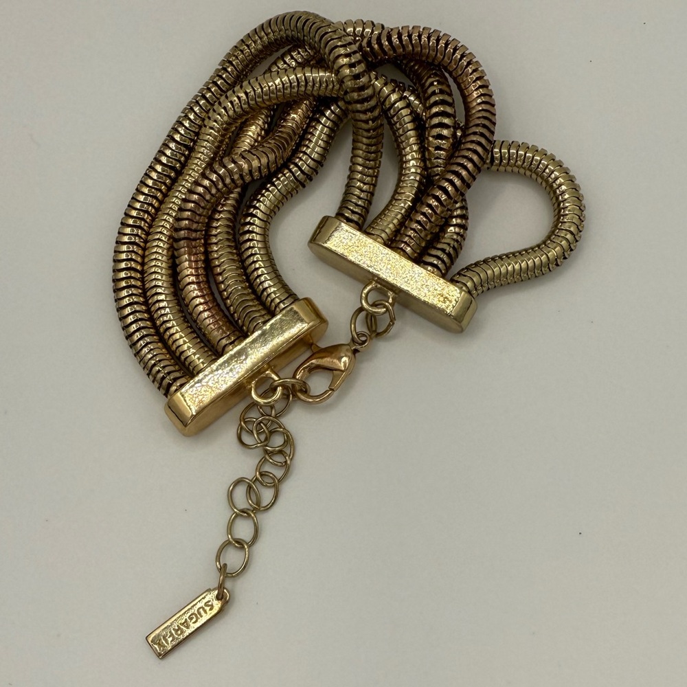 Sugarfix by BaubleBar Multi-Strand Gold Snake Chain Bracelet